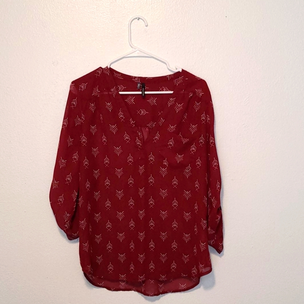 Red Low-cut Formal Top